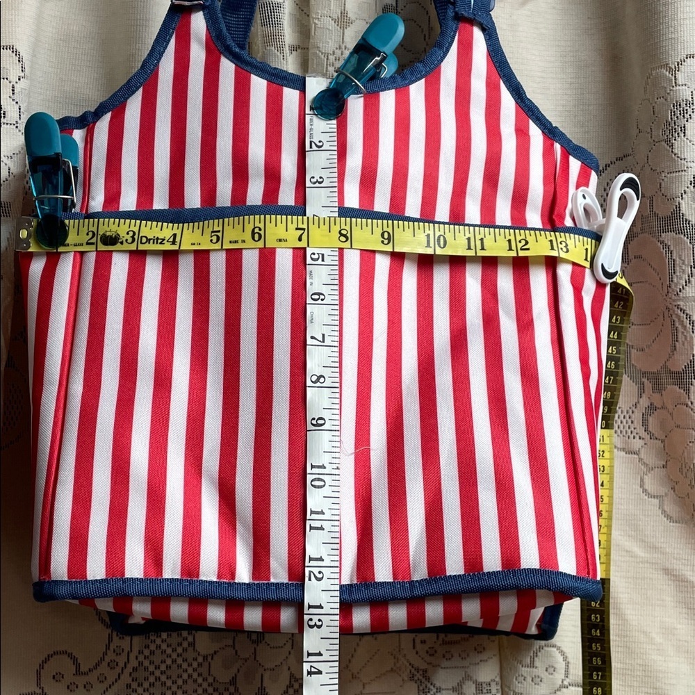 Striped Red and Blue Lighthouse Tote Bag - Picture 7 of 7